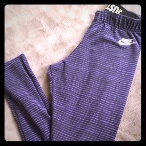 Nike Leggings- full length- Purple & Black-size XS